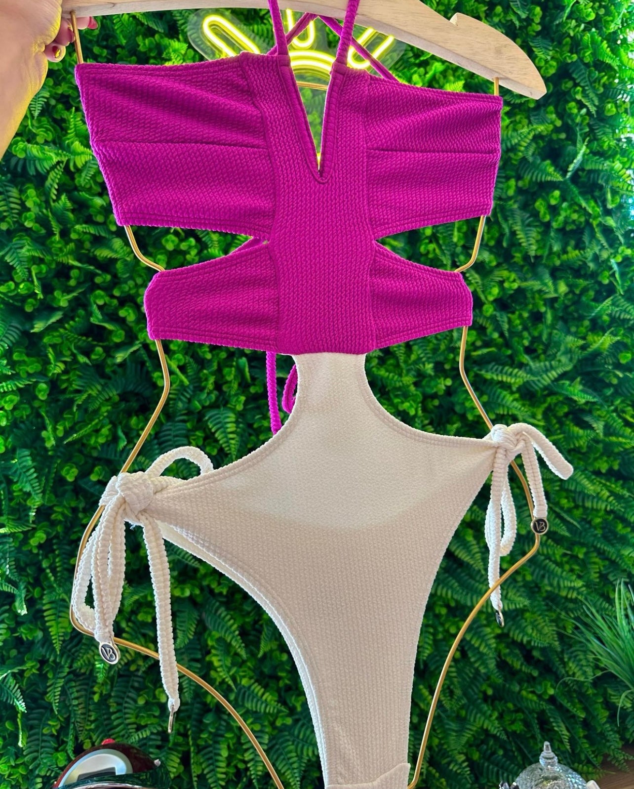 Magenta|Beige One-Piece