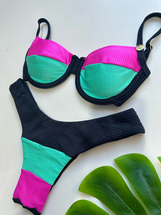 Tricolor Bikini Set